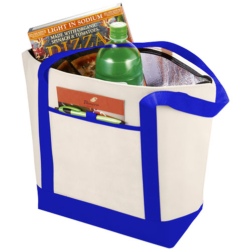 Sac shopping publicitaire - Lighthouse Naturel et Bleu royal